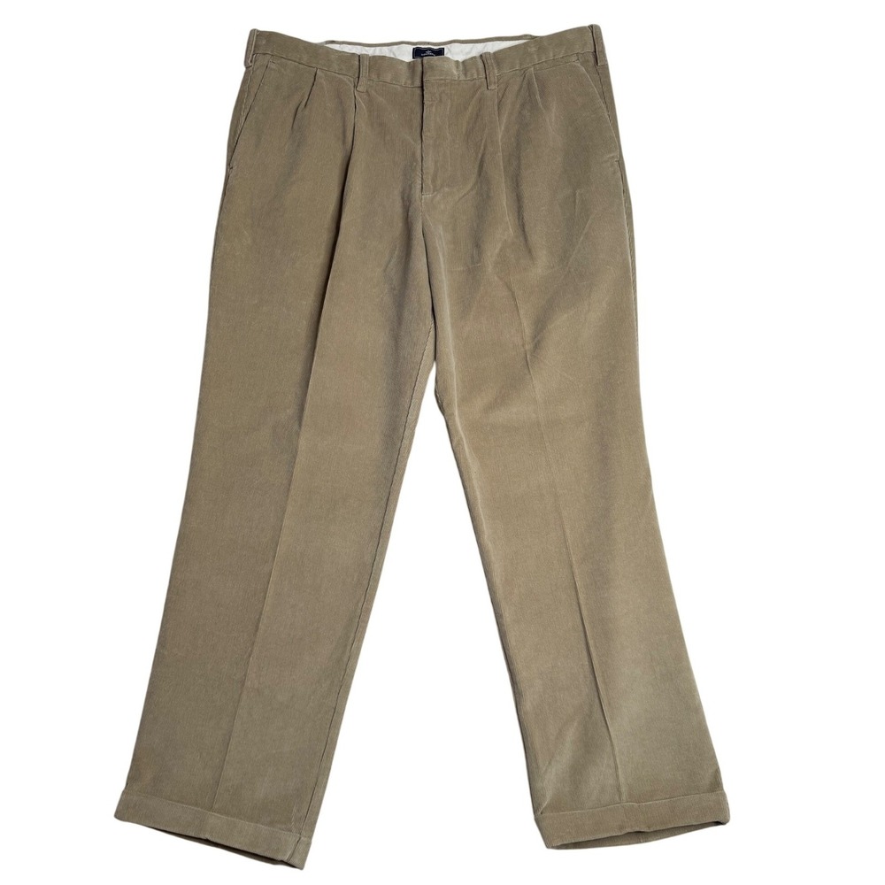 NWT Dockers Pleated-Cuffed‎ Relaxed Fit Corduroy Pants Tan Mens 42x32